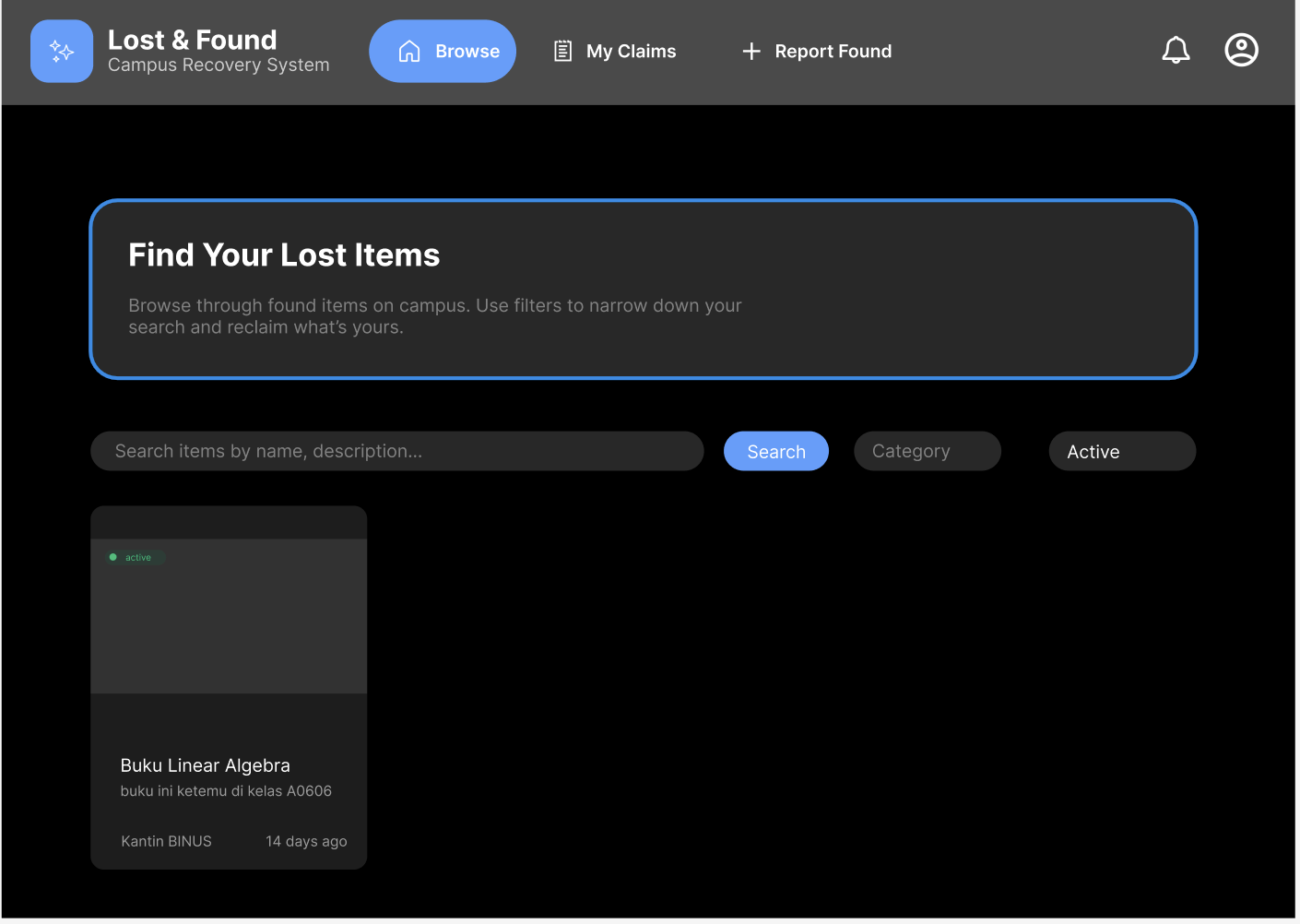 Lost & Found Campus Web App